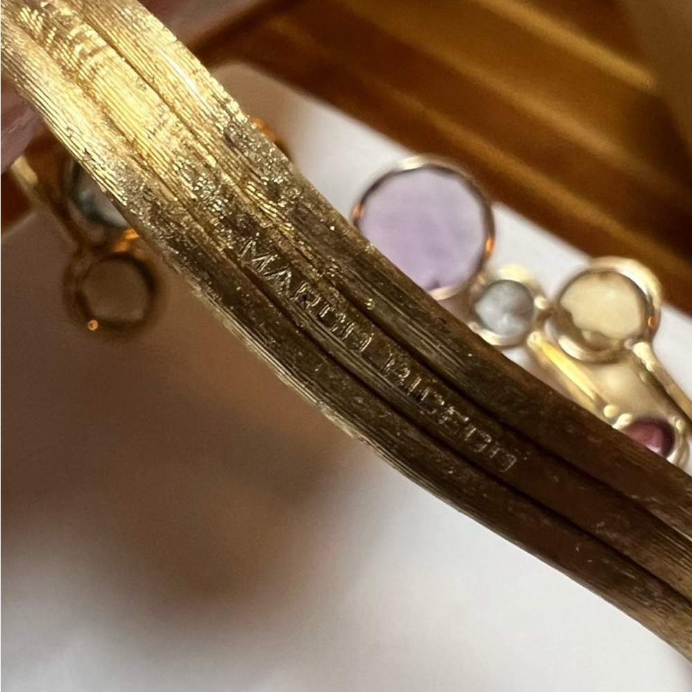 Marco Bicego 18k gold JAIPUR Color Gemstone cuff Bracelet​ ⭐️ - Picture 3 of 15